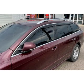 Raamwindschermen met chromen sierlijst SW (4 stuks, HIC) Skoda Superb 2009–2015 foto 2