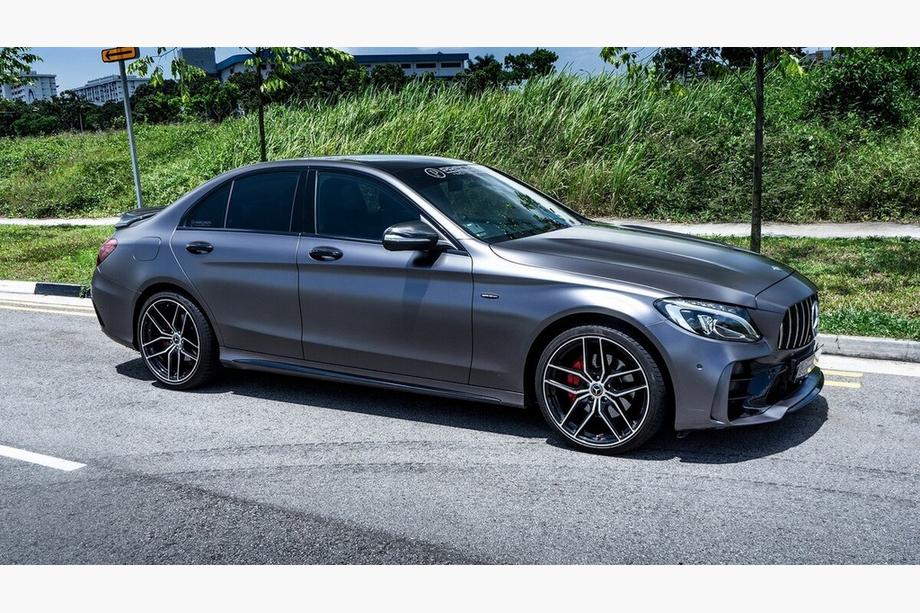 Mercedes C-klasse W205 2014–2021 Bodykit set met volledige achterbumper (Black Mamba C63GT-design) Foto 5