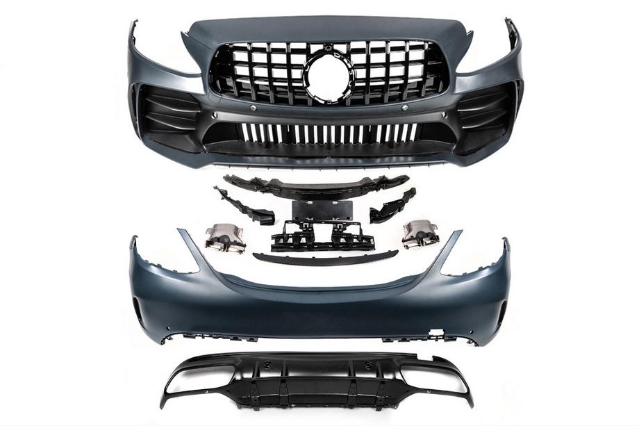 Mercedes C-klasse W205 2014–2021 Bodykit set met volledige achterbumper (Black Mamba C63GT-design) Foto 11