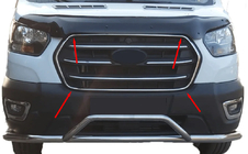 Ford Transit 2014– Grillomlijsting (2019+, 4-delig, RVS) Carmos - Turks staal foto 1