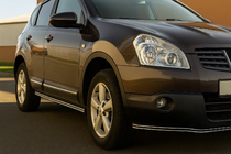 Nissan Qashqai 2007–2010 Dubbele sidebars (2 stuks, RVS) foto 1