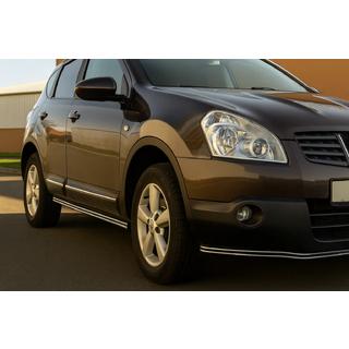 Dubbele sidebars (2 stuks, RVS) Nissan Qashqai 2007–2010 foto 1