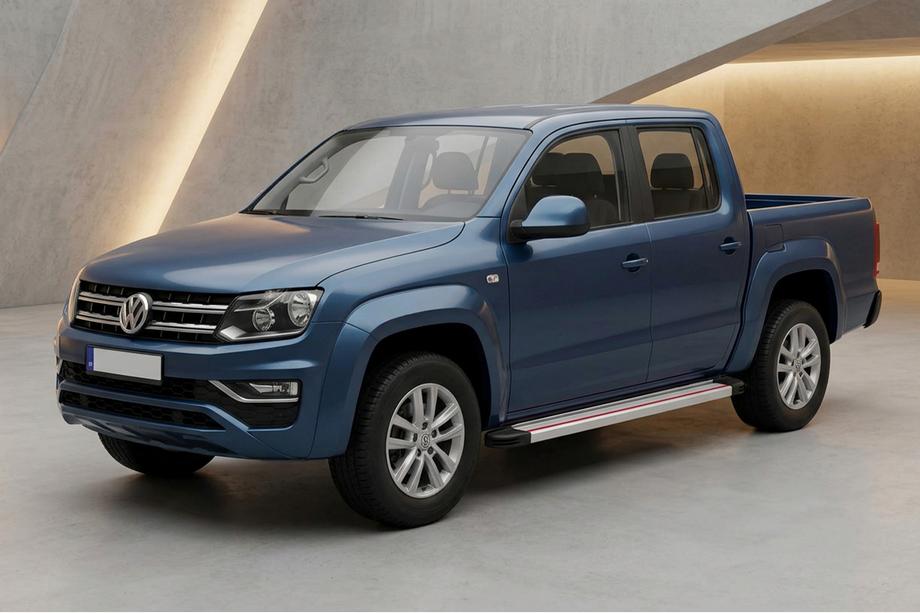 Volkswagen Amarok 2010–2022 Side steps Maya Red-Grey (2 st., aluminium) Image