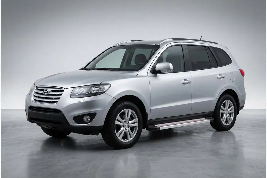 Hyundai Santa Fe 2 2006–2012 Side steps Maya Red-Grey (2 st., aluminium) Image