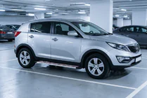 Kia Sportage 2010–2015 Side steps Maya Red-Grey (2 st., aluminium) foto 1