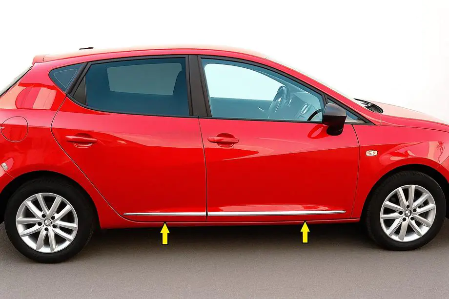 Seat Ibiza 2017– Deurlijsten (set 4 stuks, RVS) Image