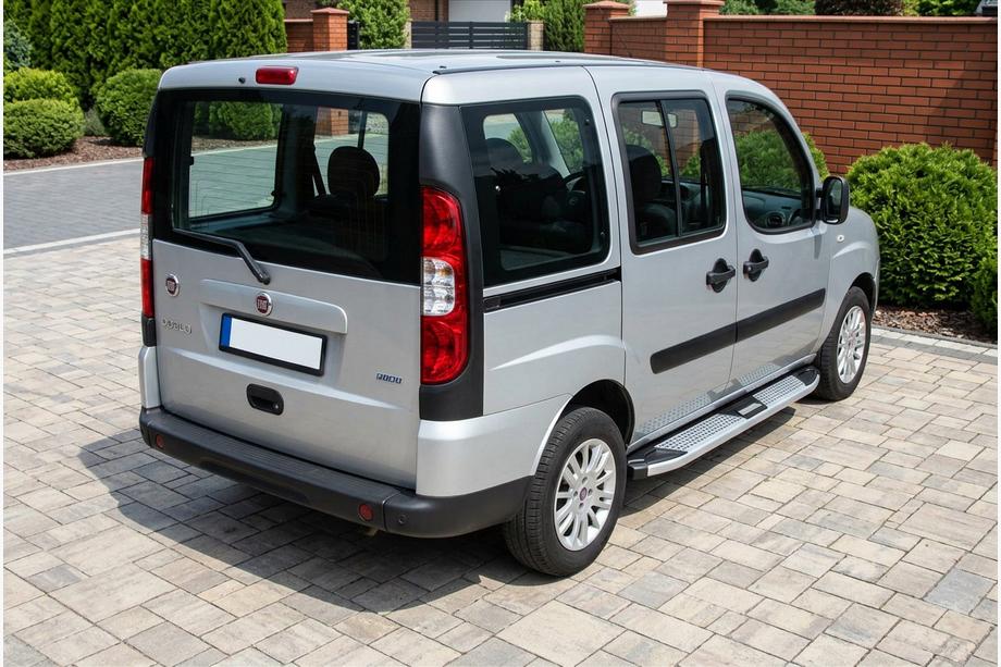 Fiat Doblo I 2005–2010 Mevsim Grey side steps (2 stuks, aluminium) Alleen voor standaard wielbasis Image