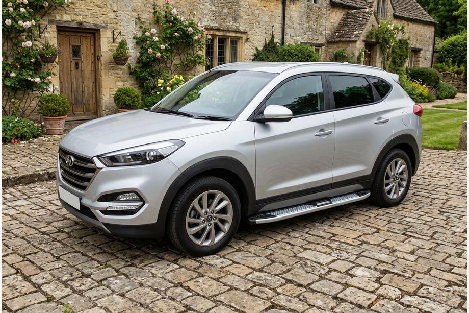 Hyundai Tucson TL 2016–2021 Mevsim Grey side steps (2 stuks, aluminium) Image