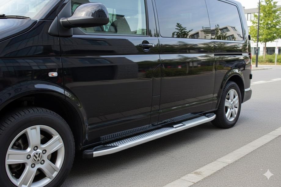 Volkswagen T5 Transporter 2003–2010 Mevsim Grey side steps (2 stuks, aluminium) Foto 3