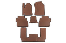 Toyota Sequoia 2007–2022 Polyurethaan automatten, 3 rijen (EVA, baksteenpatroon) Middenrij - armsteun foto 1