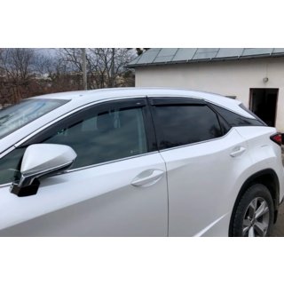 Winddeflectors met chroomstrip Short (4 stuks, HIC) foto 4