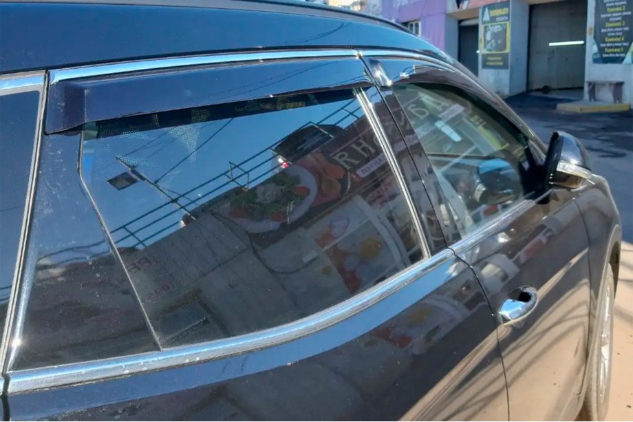 Hyundai Santa Fe 4 2018–2023 Raamdeflectors met chroomstrip (4 stuks, HIC) Foto 2