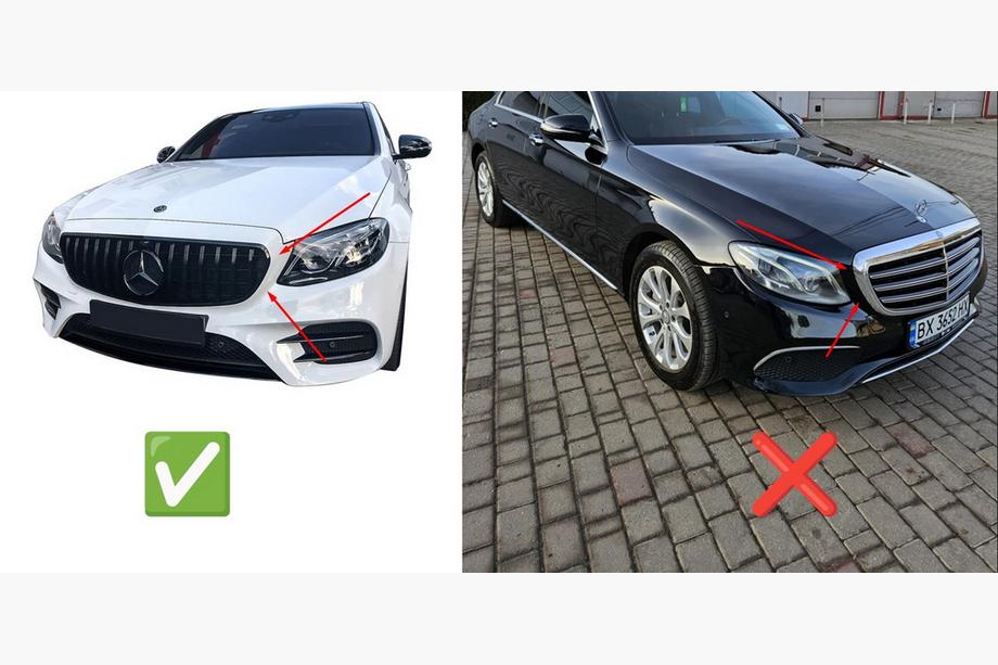 Mercedes E-class W213 2016–2023 Voorgrille Diamond Silver (voor Avantgarde/AMG-Line/E43 AMG/E53 AMG 2016-2020) Met camerabevestiging Foto 5