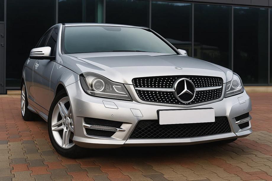Mercedes C-klasse W204 2007–2015 Voorgrille Diamond Silver Image