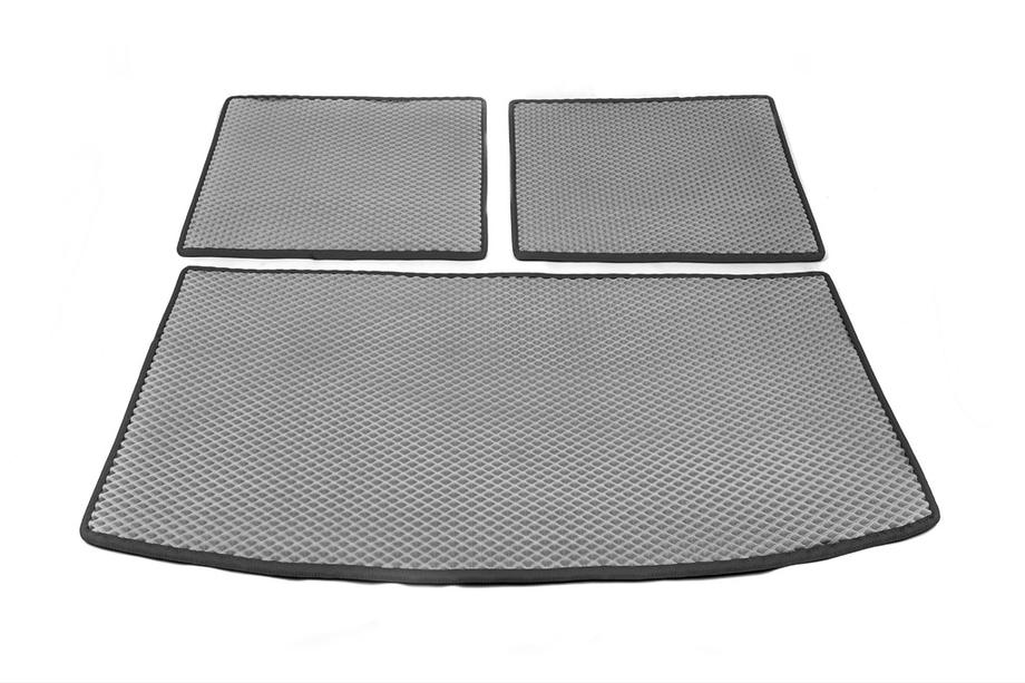 Audi Q7 2005–2015 Kofferbakmat, 3-delig (EVA, grijs) (7-zits) Foto 1