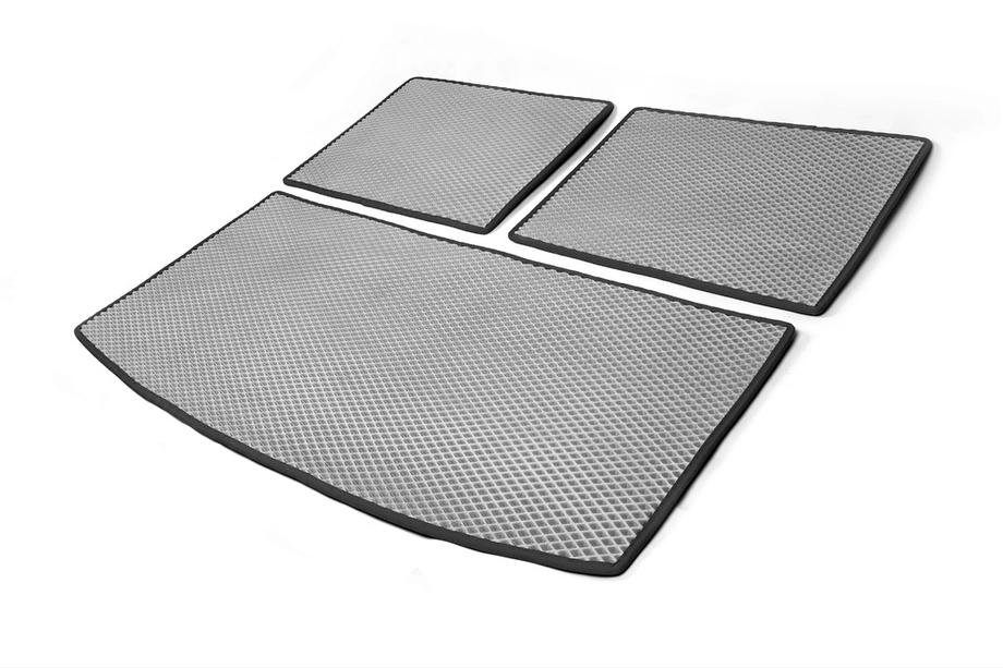 Audi Q7 2005–2015 Kofferbakmat, 3-delig (EVA, grijs) (7-zits) Foto 2
