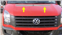 Volkswagen Crafter 2006–2016 Motorkap sierlijst (2 stuks, RVS) foto 1
