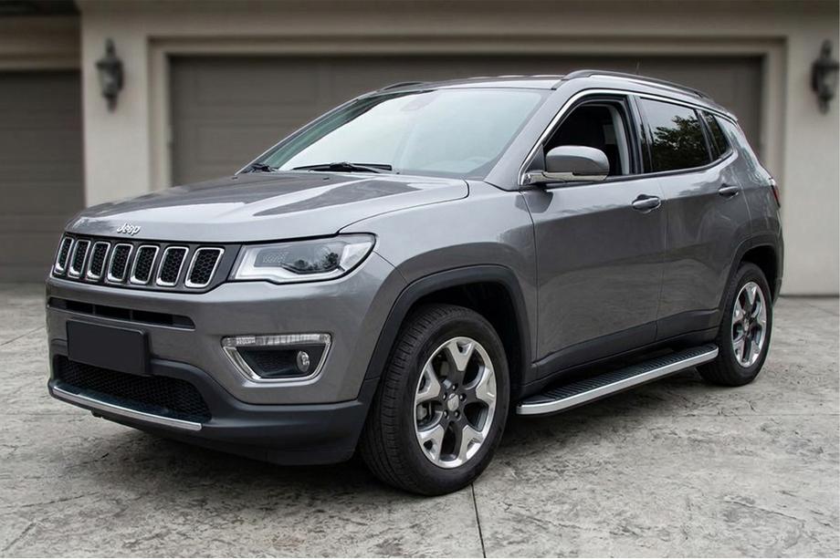 Jeep Compass 2016– Side steps Tayga Grey (2 stuks, aluminium) Image