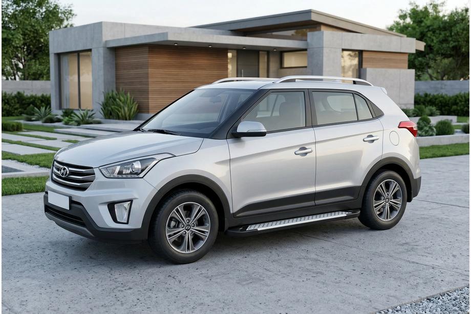 Hyundai Creta 2014–2020 Side steps Allmond Grey (set van 2, aluminium) Image