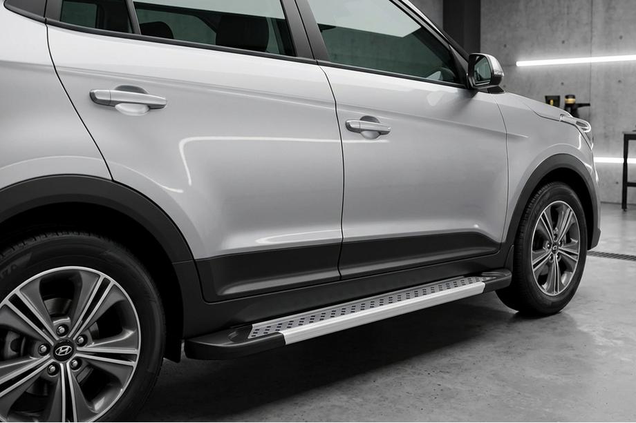 Hyundai Creta 2014–2020 Zijdrempels Vision New Grey (set van 2, aluminium) Image