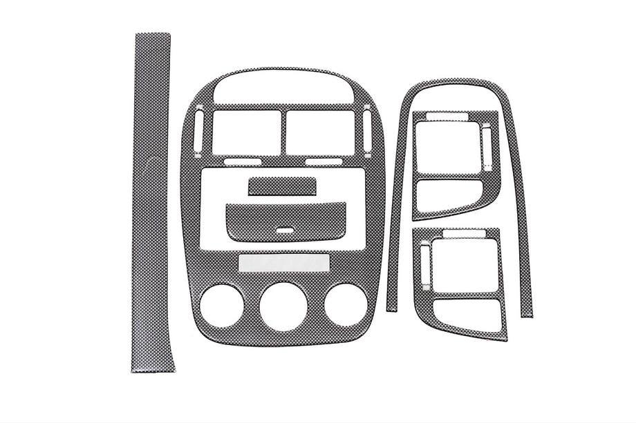 Kia Cerato 1 2004–2009 Dashboard paneelafdekkingen 2006-2009 Aluminium, met airco Image