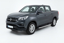 SsangYong Musso II 2018– BlackLine side steps (2 stuks, aluminium) foto 1