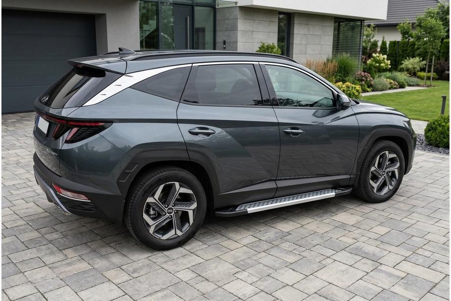 Hyundai Tucson NX4 2021– Zijdrempels Vision New Grey (set van 2, aluminium) Foto 1