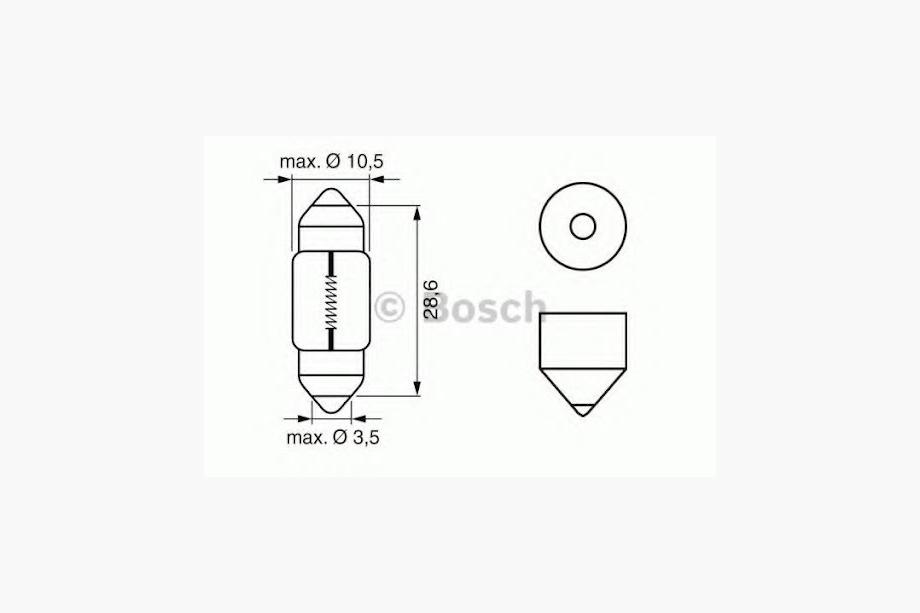 Osram 6438 C10W 28mm 12V SV8.5-8 signaallamp Foto 2