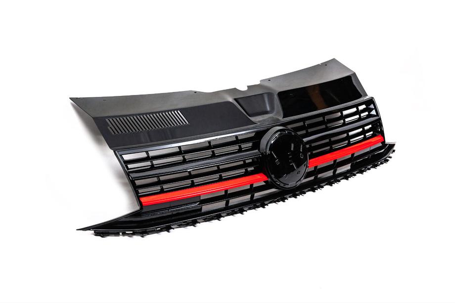 Volkswagen T6 2015–2024 Voorgrille met rode strip (voor embleem) Image