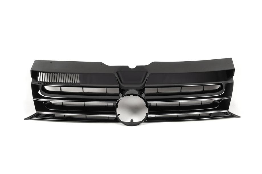 Volkswagen T5 2010–2015 Voorgrille, hoogglans zwart (voor embleem) Image