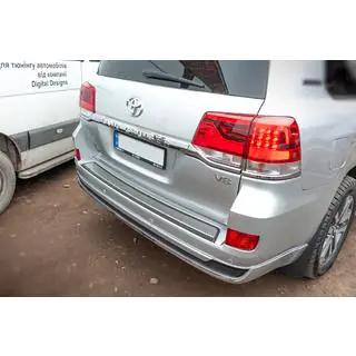 Achterbumper insert 2016+ (ABS + roestvrij staal) Toyota Land Cruiser 200 2007–2021 foto 3