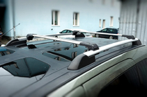 Afsluitbare dwarsdragers voor standaard dakrails Skybar V1 (2 stuks) tot 110 cm, grijs foto 2