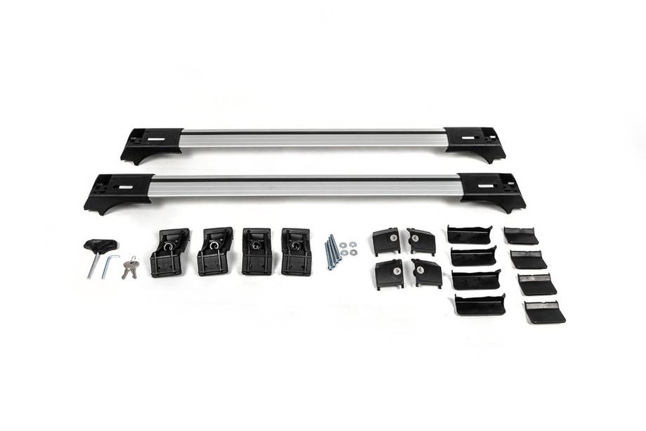 Afsluitbare dwarsdragers voor standaard dakrails Skybar V1 (2 stuks) tot 140 cm, grijs Foto 11