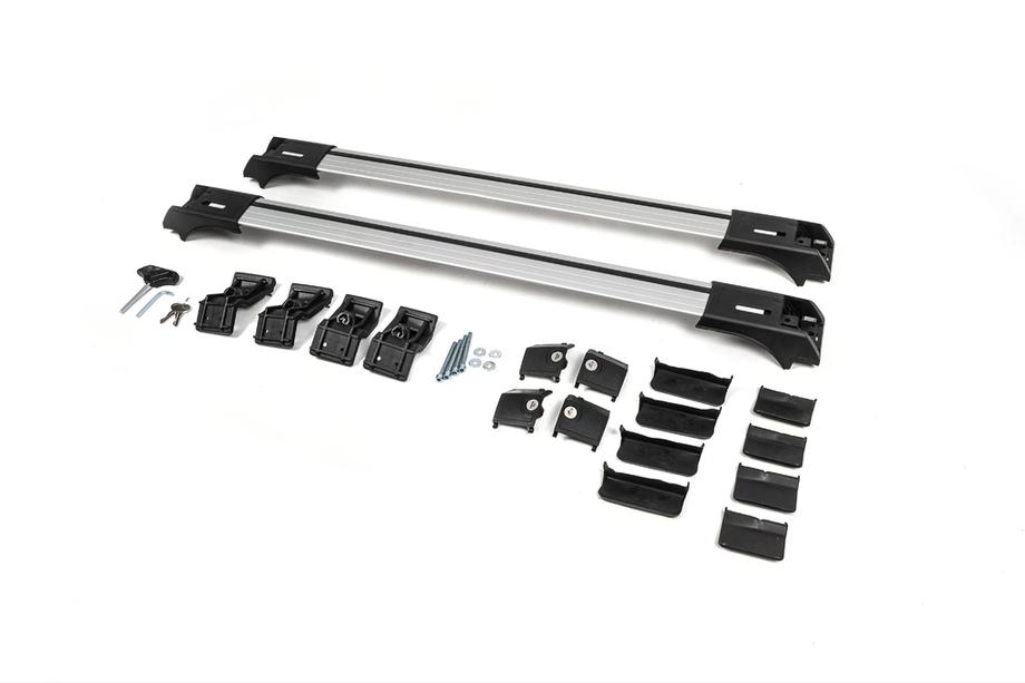 Afsluitbare dwarsdragers voor standaard dakrails Skybar V1 (2 stuks) tot 140 cm, grijs Foto 12