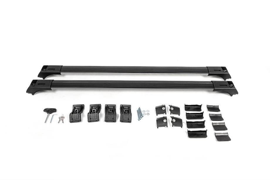 Afsluitbare dwarsdragers voor standaard dakrails Skybar V1 (2 stuks) tot 140 cm, grijs Foto 14
