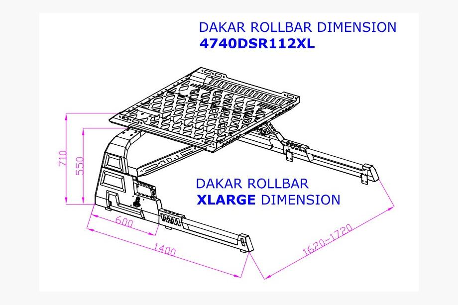 Volkswagen Amarok 2010–2022 Rollbar met mand Dakar (voor rolcover) Foto 5