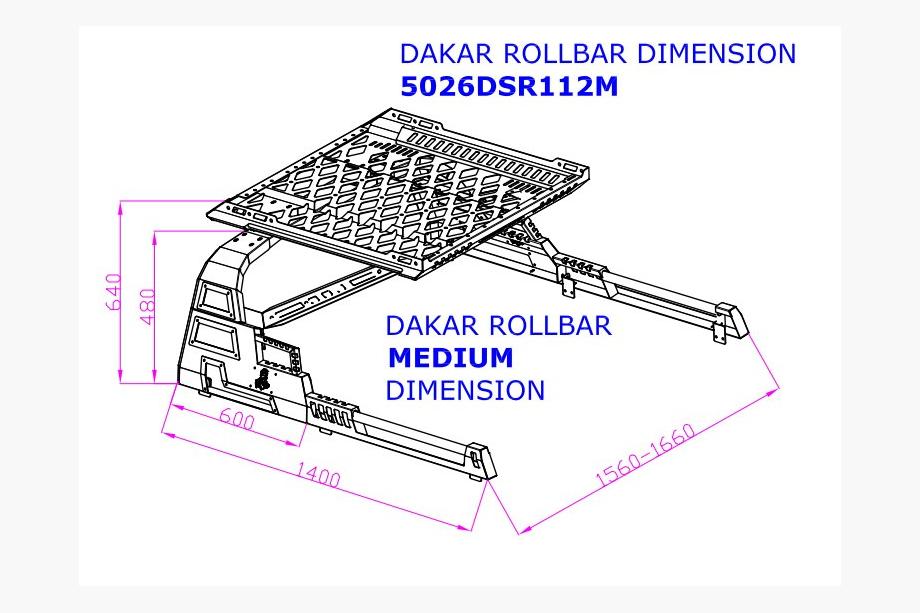Toyota Hilux 2015– Dakar rollbar met bagagekorf (zonder rolluiken) Foto 3