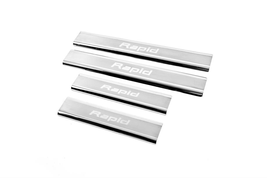 Skoda Rapid 2012–2019 Carmos V2 instaplijsten (4 stuks, RVS) Image