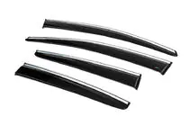 Ford Focus III 2011–2017 Raamwindschermen met chroomstrip HB/Sedan (4 stuks, Sunplex Chrome) foto 5