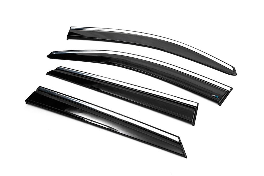 Hyundai Tucson TL 2016–2021 Raamdeflectoren met chromen sierlijst (4 stuks, Sunplex Chrome) Foto 6