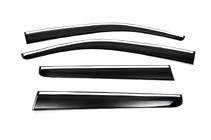 Nissan Navara 2006–2015 Raamdeflectoren met chromen sierlijst (4 stuks, Sunplex Chrome) foto 3
