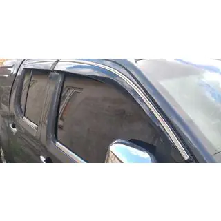 Raamdeflectoren met chromen sierlijst (4 stuks, Sunplex Chrome)
