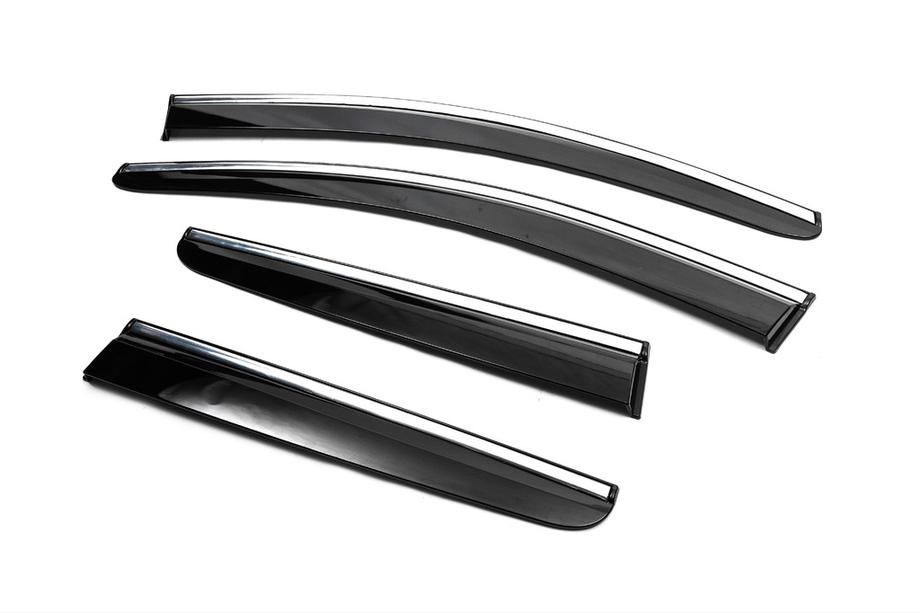 Nissan Qashqai 2010–2014 Raamdeflectoren met chromen sierlijst (4 stuks, Sunplex Chrome) Foto 7