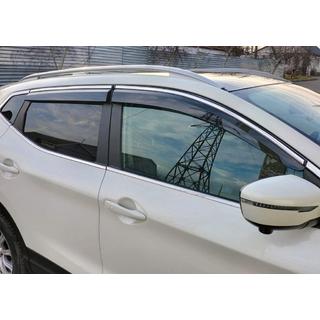 Raamdeflectoren met chromen sierlijst (4 stuks, Sunplex Chrome) Nissan Qashqai 2014–2021 foto 2