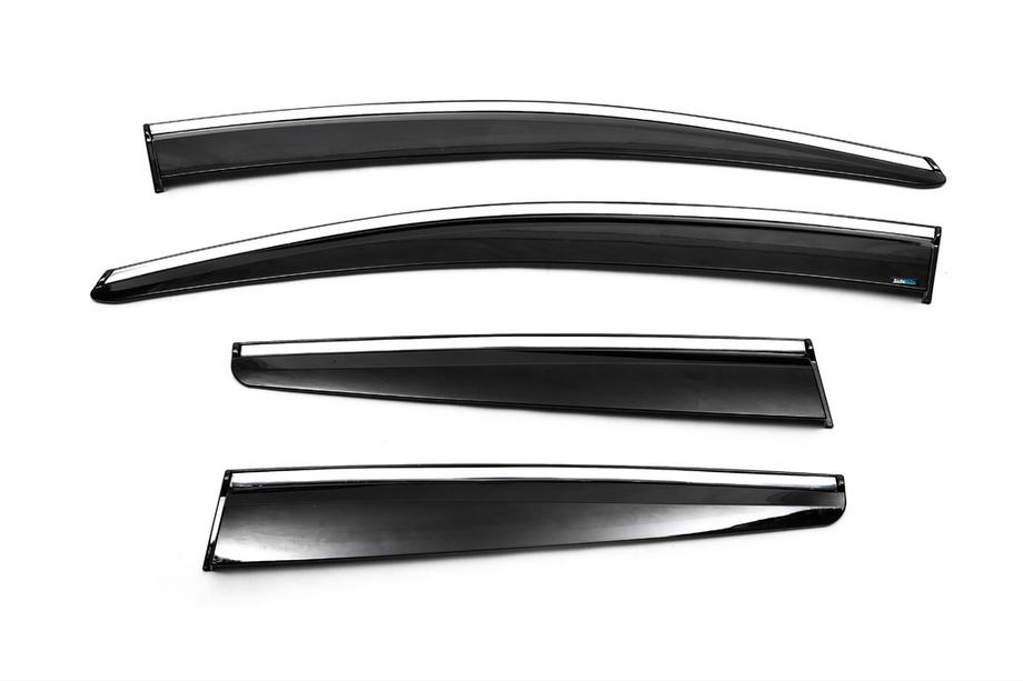 Opel Astra J 2009–2015 Raamwinddeflectoren met chromen strip HB/SD (4 stuks, Sunplex Chrome) Foto 5