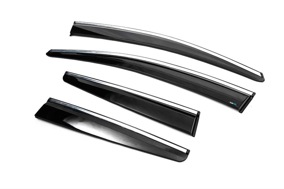 Opel Astra J 2009–2015 Raamwinddeflectoren met chromen strip HB/SD (4 stuks, Sunplex Chrome) Foto 6