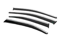 Skoda Superb 2015–2024 Raamwindschermen met chroomstrip SD (4 stuks, Sunplex Chrome) foto 2