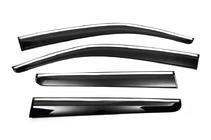 Volkswagen Amarok 2010–2022 Raamdeflectoren met chromen sierlijst (4 stuks, Sunplex Chrome) foto 1