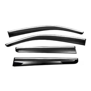 Raamdeflectoren met chromen sierlijst (4 stuks, Sunplex Chrome) Volkswagen Amarok 2010–2022 foto 1