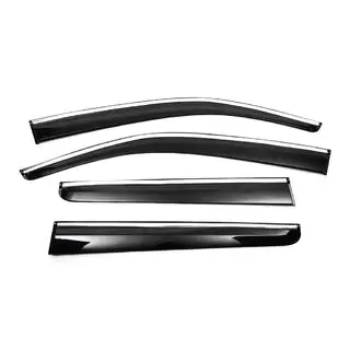 Raamdeflectoren met chromen sierlijst (4 stuks, Sunplex Chrome) Volkswagen Amarok 2010–2022 foto 1